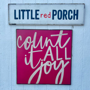 37x37 Count It All Joy Hand-Painted Sign