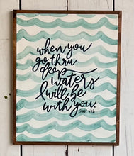 Load image into Gallery viewer, 17x21 “deep waters” hand-painted sign
