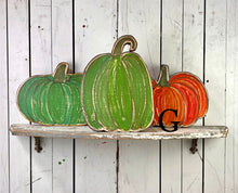 Load image into Gallery viewer, 11x14 NEW stand or hang solid pumpkin wood cutout blocks
