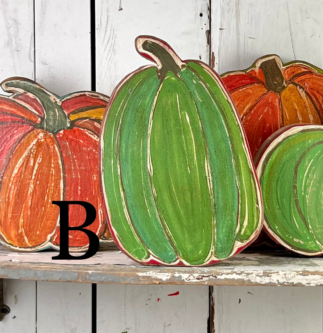 11x14 NEW stand or hang solid pumpkin wood cutout blocks