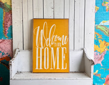 Load image into Gallery viewer, 25x37 “Welcome to our home” Hand-Painted Sign
