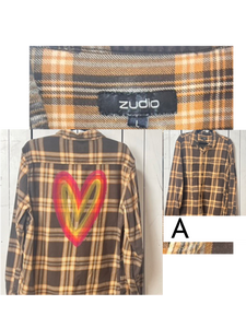 NEW- LARGE Fall Heart button up long sleeve