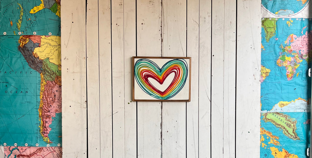 13x17 heart handpainted sign