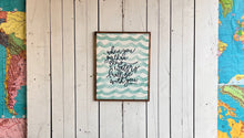 Load image into Gallery viewer, 17x21 “deep waters” hand-painted sign
