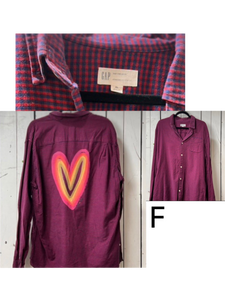 NEW- X-LARGE Fall Heart button up long sleeve