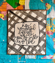 Load image into Gallery viewer, 27x31 NEW “How Wonderful Life Is…” Hand-Painted Sign
