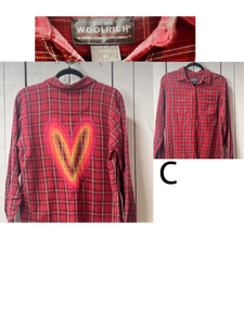 NEW- MEDIUM Fall Heart button up long sleeve