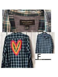 NEW- LARGE Fall Heart button up long sleeve