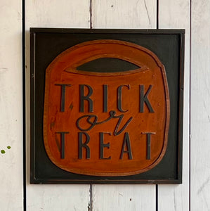 17x17 NEW Trick or Treat Laser Cut Sign