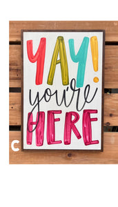 17x25 "YAY" Hand-Painted Sign