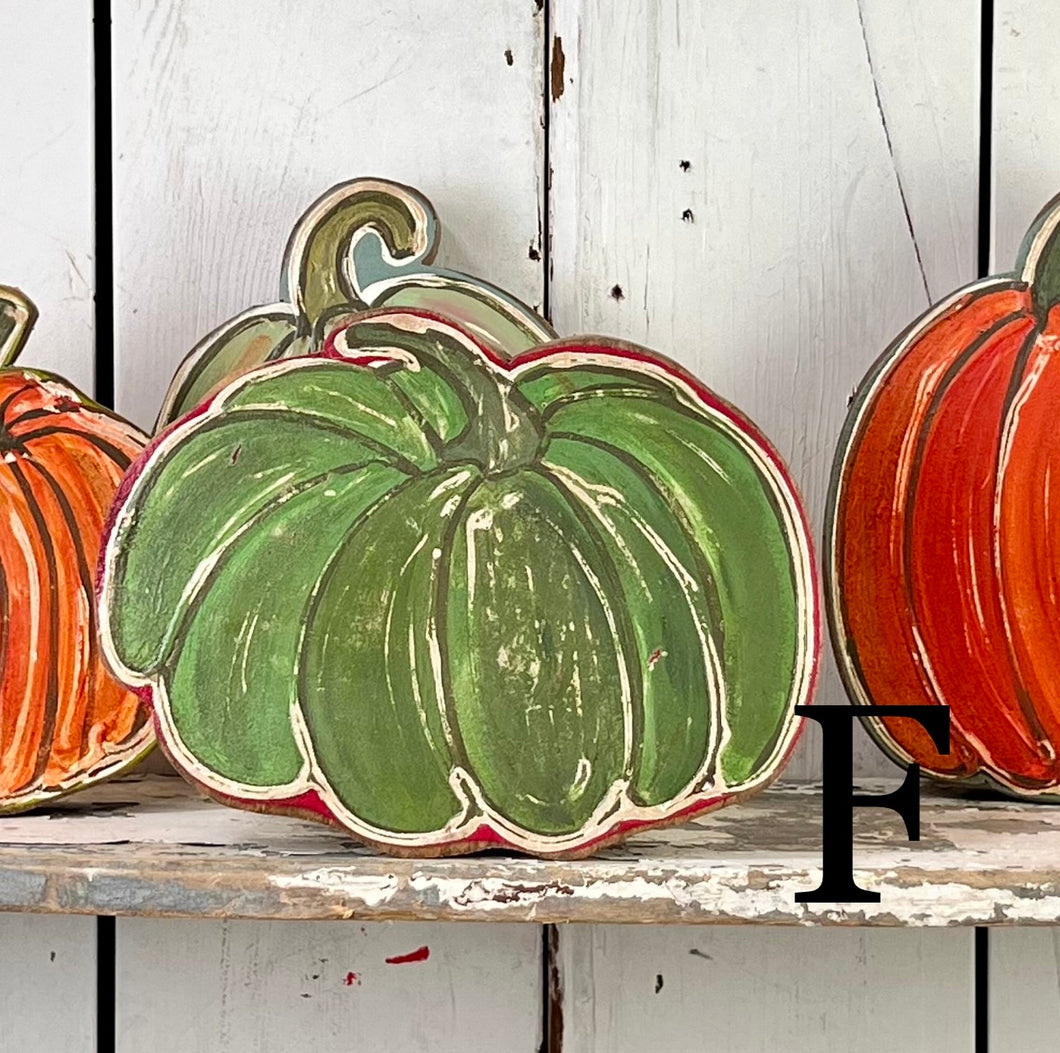 8x10 stand or hang solid pumpkin wood cutout blocks