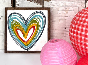 9x9 Heart Hand-Painted Sign O