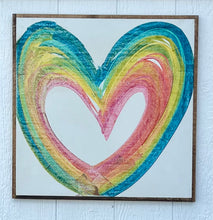 Load image into Gallery viewer, 25x25 Heart Hand-Painted Sign
