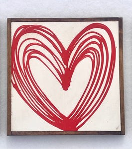 13x13 valentine heart Hand-Painted Sign