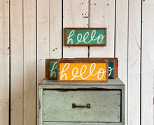 Load image into Gallery viewer, 5x12 NEW SIZE “hello” Hand-Painted Signs
