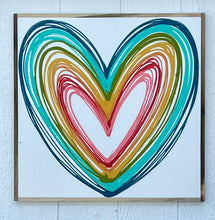 Load image into Gallery viewer, 25x25 Heart Hand-Painted Sign
