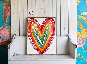 25x31 Heart Hand-Painted Sign