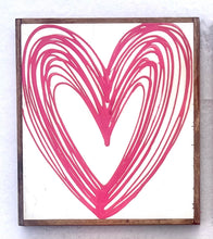 Load image into Gallery viewer, 17x15 valentine heart Hand-Painted Sign
