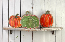 Load image into Gallery viewer, 8x10 stand or hang solid pumpkin wood cutout blocks
