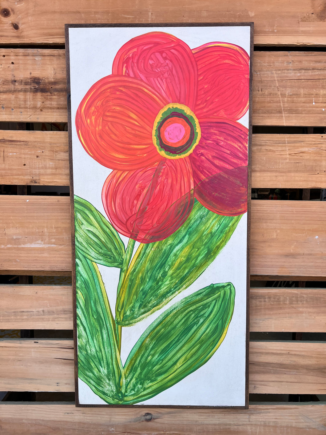23x49 hand-painted flower sign B
