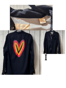 NEW- LARGE Fall Heart button up long sleeve