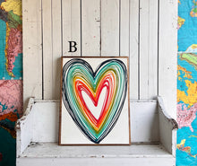 Load image into Gallery viewer, 25x31 Heart Hand-Painted Sign
