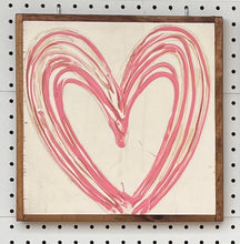 Load image into Gallery viewer, 13x13 valentine heart Hand-Painted Sign
