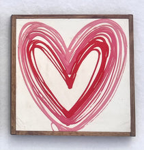 Load image into Gallery viewer, 13x13 valentine heart Hand-Painted Sign
