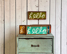 Load image into Gallery viewer, 5x12 NEW SIZE “hello” Hand-Painted Signs
