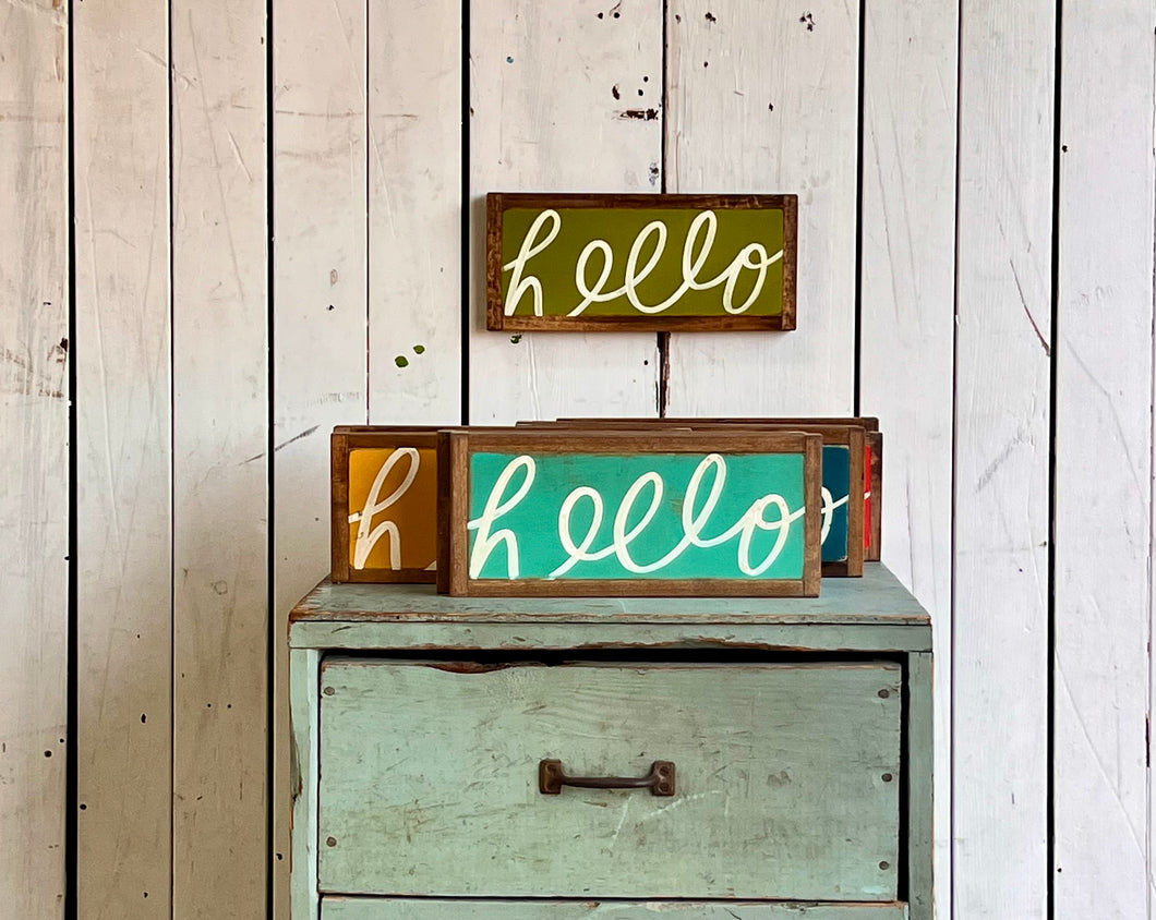 5x12 NEW SIZE “hello” Hand-Painted Signs