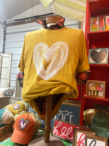 Mustard Little Red Porch classic heart T-shirt