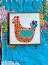 Load image into Gallery viewer, 13x13 NEW! Hand-Painted chickens Sign
