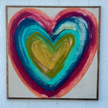 Load image into Gallery viewer, 25x25 Heart Hand-Painted Sign
