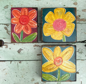 stand alone - wood flower blocks