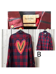 NEW- X-LARGE Fall Heart button up long sleeve