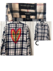 NEW- LARGE Fall Heart button up long sleeve