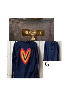 NEW- LARGE Fall Heart button up long sleeve