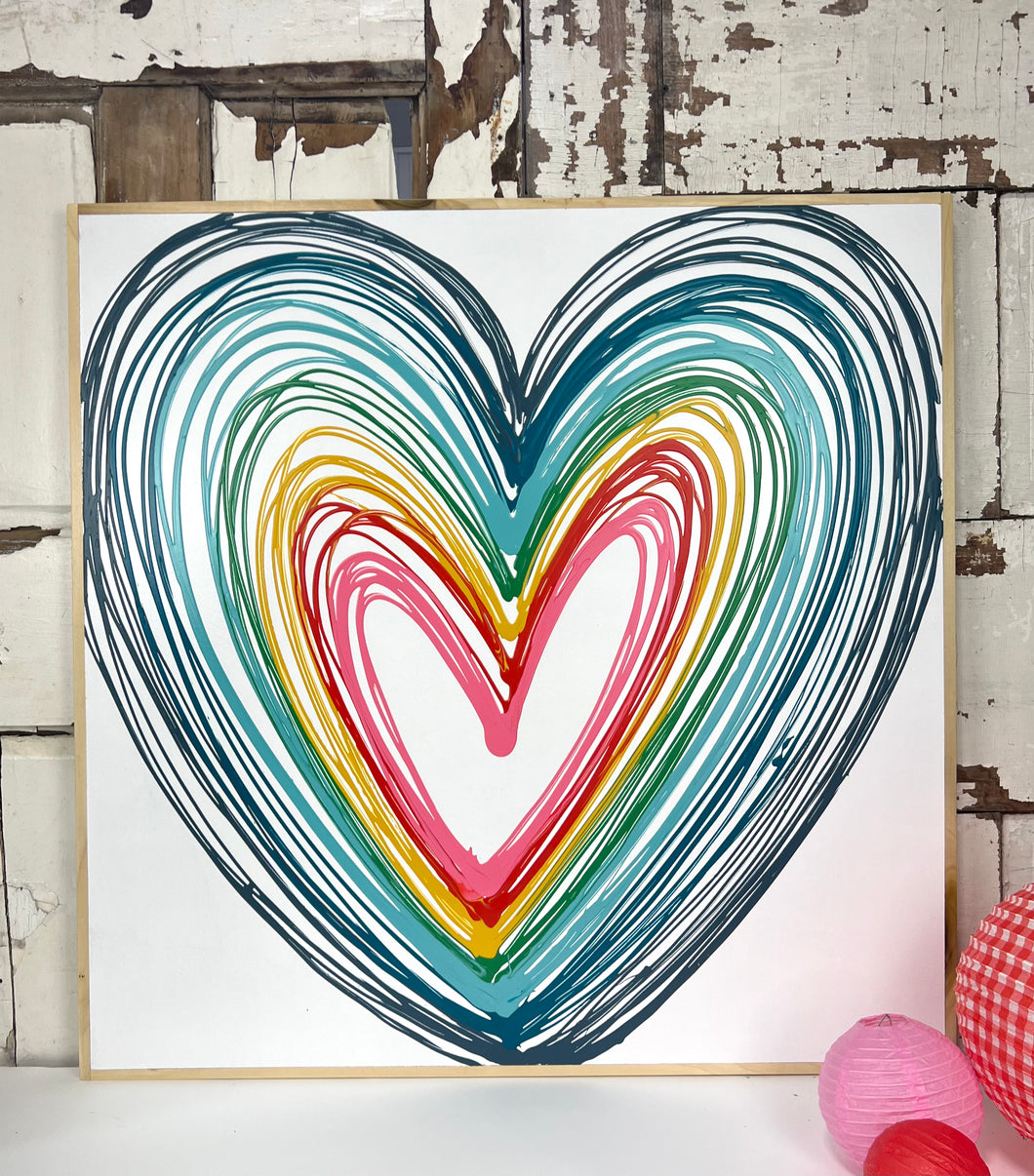 37x37 Hand-Painted Heart Sign D