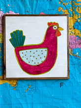 Load image into Gallery viewer, 13x13 NEW! Hand-Painted chickens Sign

