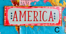 Load image into Gallery viewer, NEW!!!  9x25  “America” hand-painted sign
