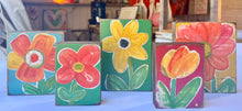 Load image into Gallery viewer, Short stand alone - wood flower blocks
