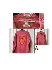 NEW- X-LARGE Fall Heart button up long sleeve