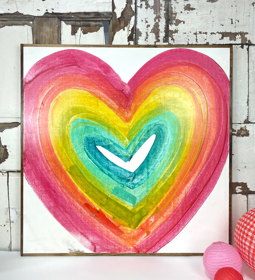 37x37 Hand-Painted Heart Sign E