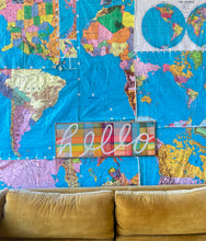 Load image into Gallery viewer, 13x37 NEW! Plaid “hello” sign
