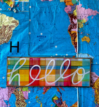 Load image into Gallery viewer, 13x37 NEW! Plaid “hello” sign
