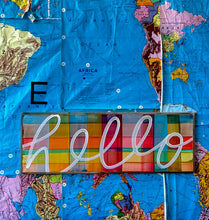 Load image into Gallery viewer, 13x37 NEW! Plaid “hello” sign
