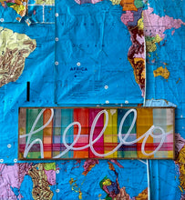 Load image into Gallery viewer, 13x37 NEW! Plaid “hello” sign

