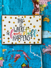 Load image into Gallery viewer, 23x17 NEW!  “ This Is Where The Fun Stuff Happens” Hand-Painted Sign
