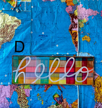 Load image into Gallery viewer, 13x37 NEW! Plaid “hello” sign
