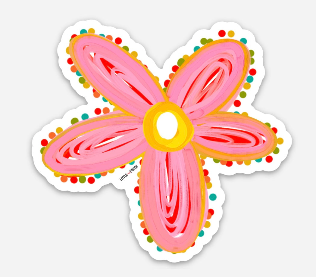 Pink Spring Flowers Vinyl Sticker